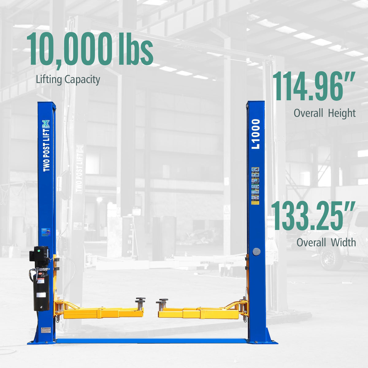 XK L1000 2 Post Auto Lift Car Lift Auto Truck Hoist Heavy Duty 10,000 LBS 220V or 110V