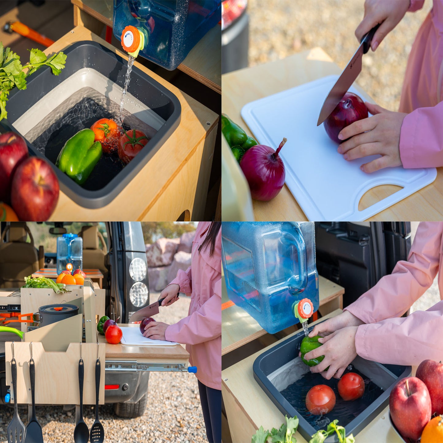 XK Overland Kitchen Box WD711 All-in-One Camping with Washing, Chopping, Cooking