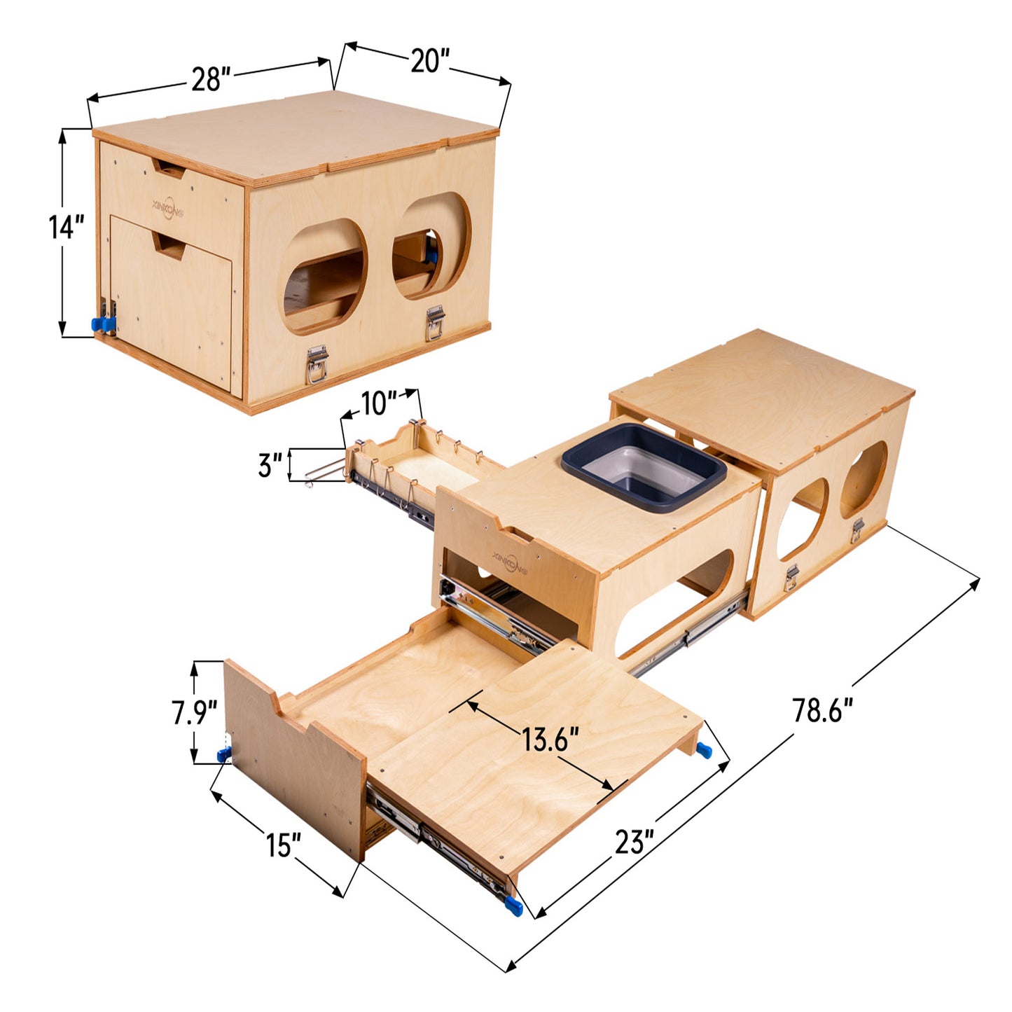 XK Overland Kitchen Box WD711 All-in-One Camping with Washing, Chopping, Cooking