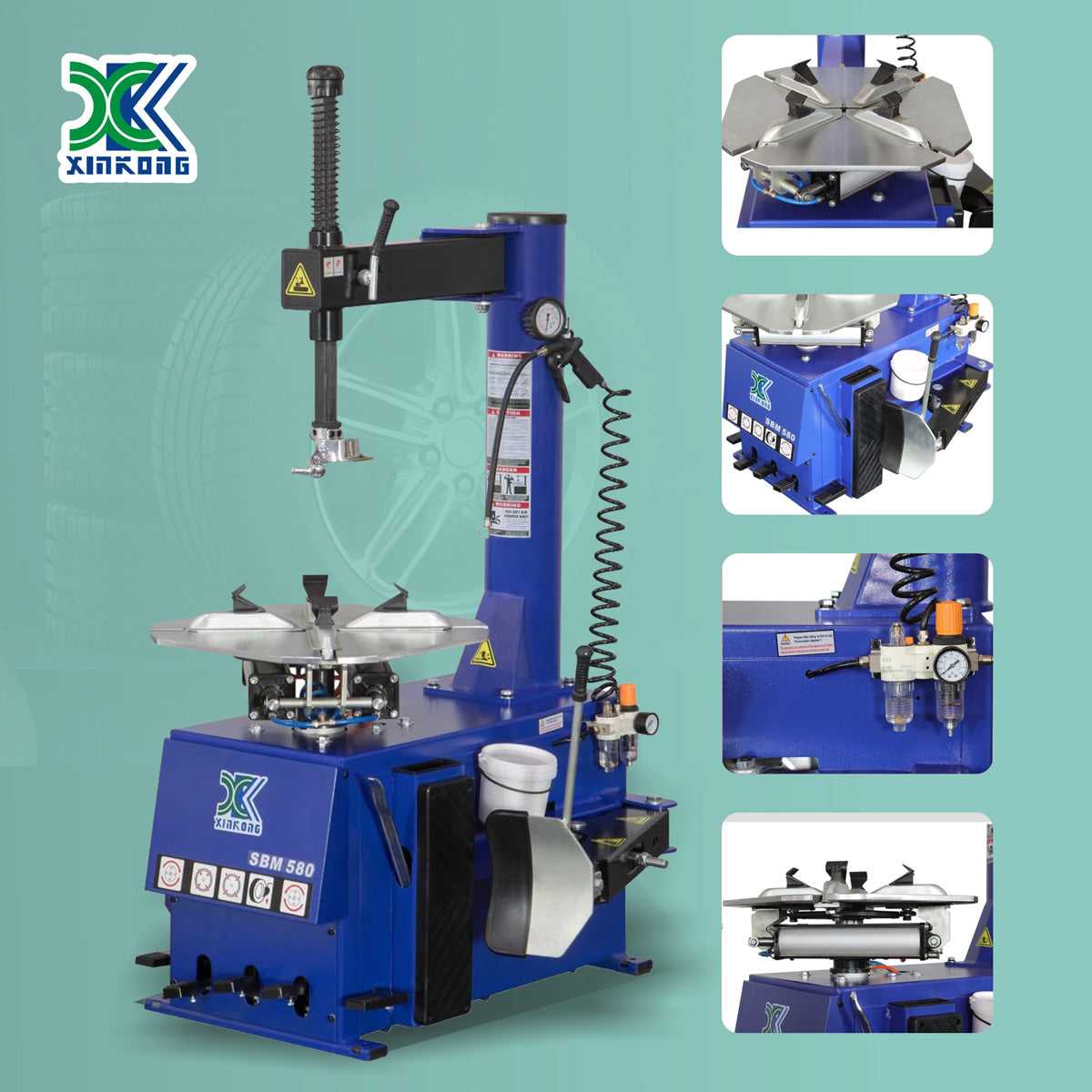 XK 580 Single Auto Tire Changer Wheel Changers Machine w. New Double Foot Pedal