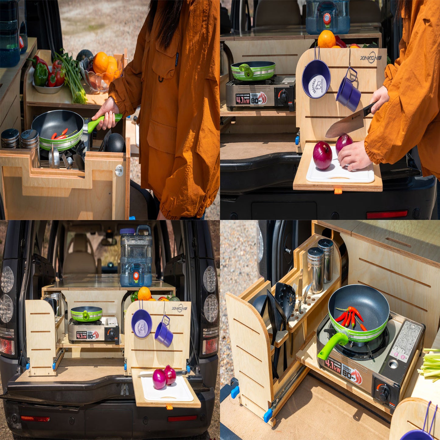 XK Overland Kitchen Box WD1000 All-in-One Camping w. Cooking, Sleeping,Truck Fit