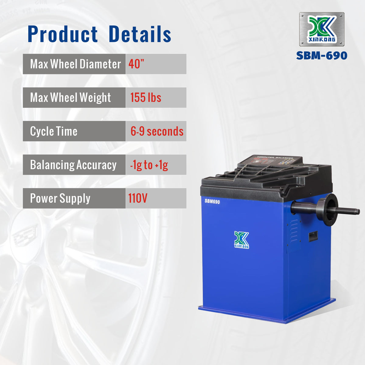 XK 960 690 Automatic Tire Changer Wheel Balancer Machine Combo Tire Repair Tool
