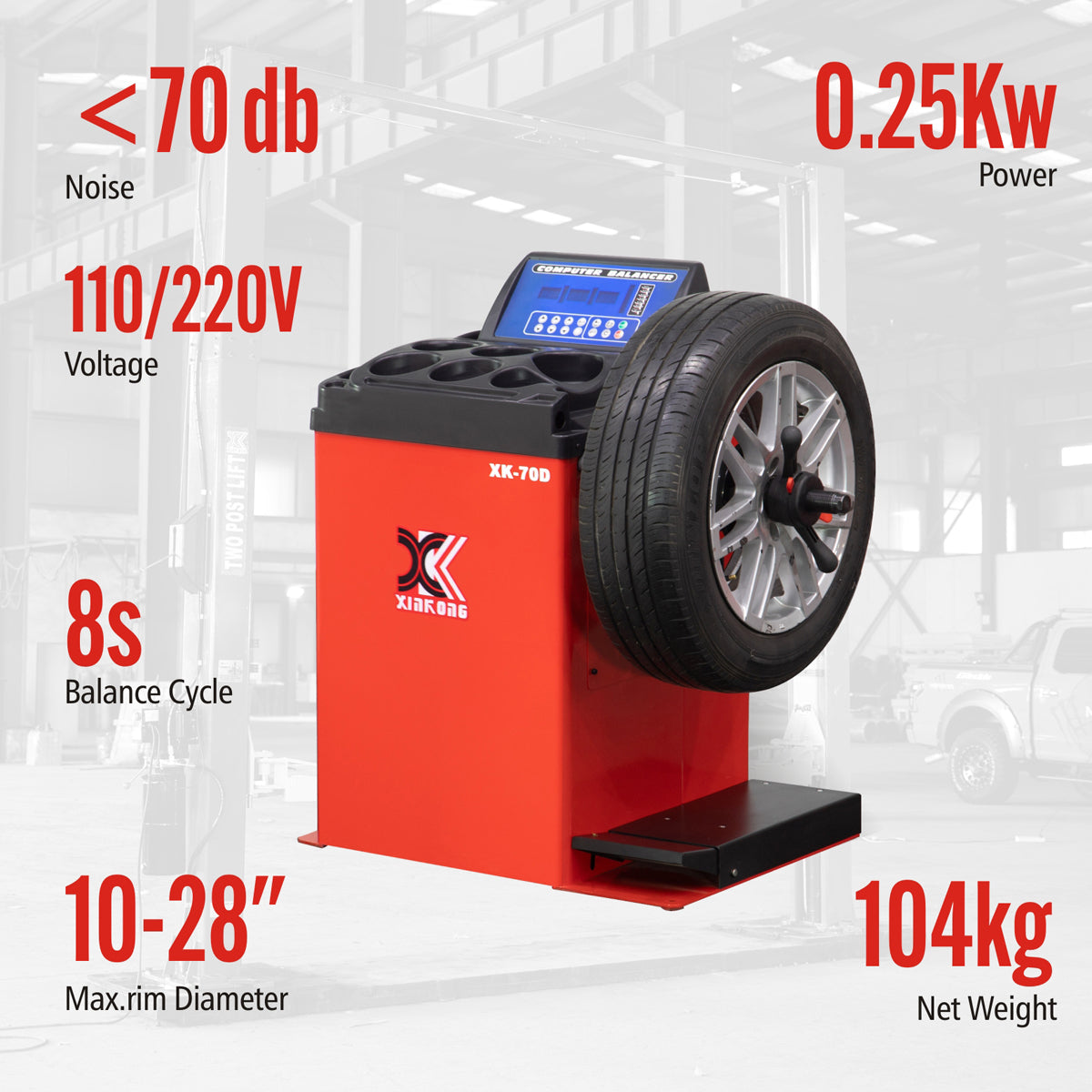 XK 70D Wheel Balancer Tire Balancers Machine Heavy Duty Auto Measurement Tools