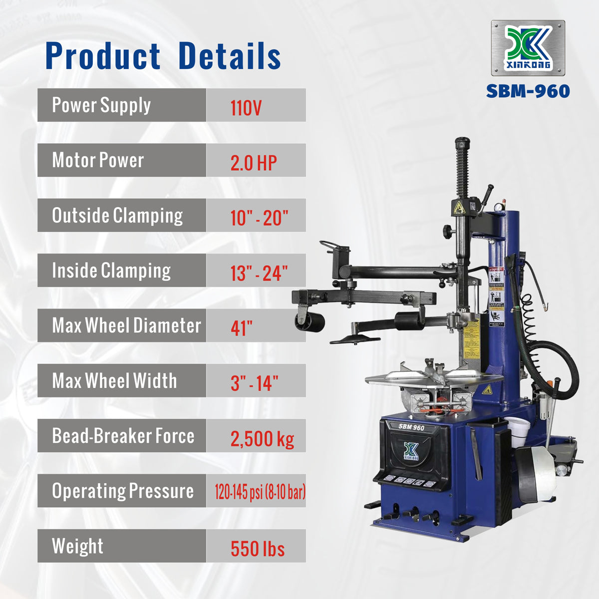 XK 960 690 Automatic Tire Changer Wheel Balancer Machine Combo Tire Repair Tool