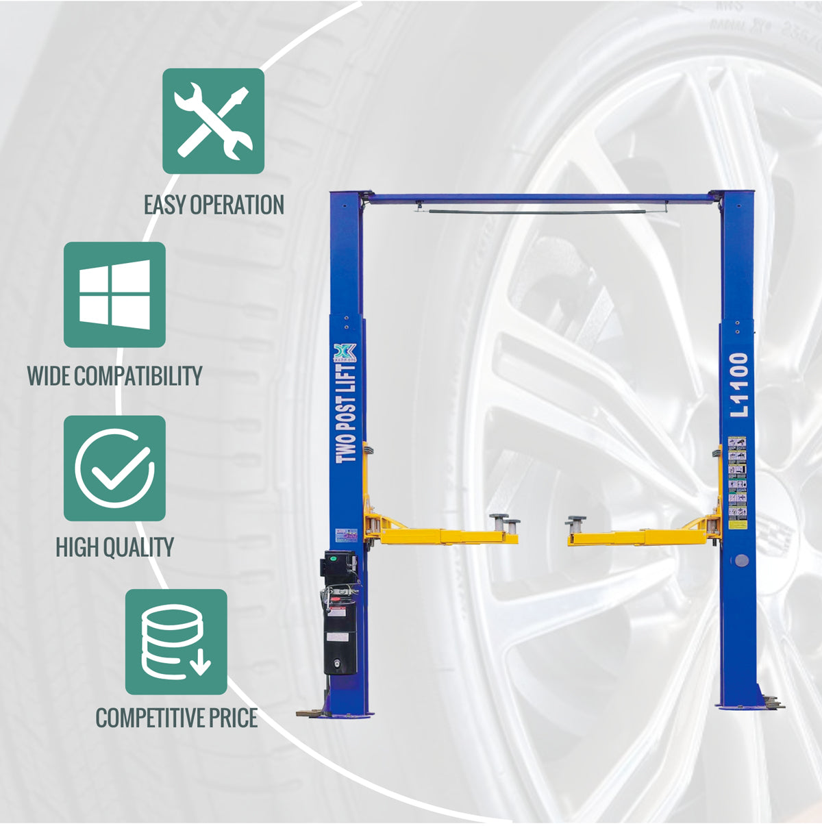 XK L1100 10,000 lbs Car Lift 2 Post overhead Car Auto Truck Hoist 220V OR 110V