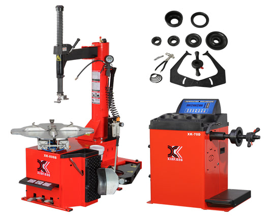 2.0 HP 806B 70D Tire Changer Wheel Balancer Machine Combo Rim Clamp 14"-28"