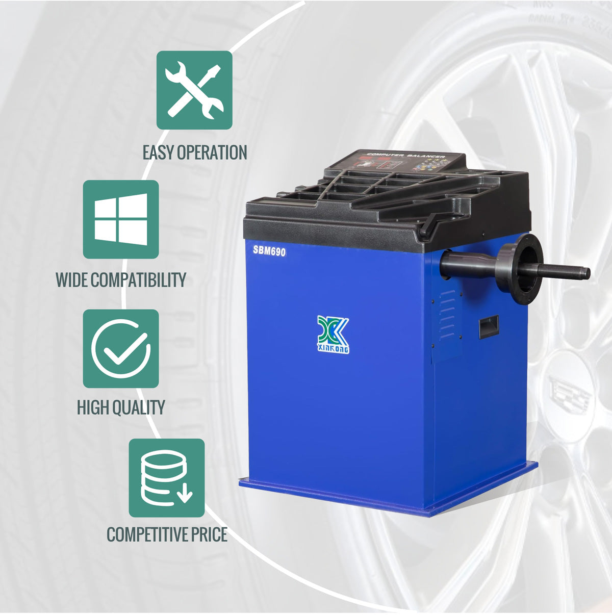 XK 960 690 Automatic Tire Changer Wheel Balancer Machine Combo Tire Repair Tool