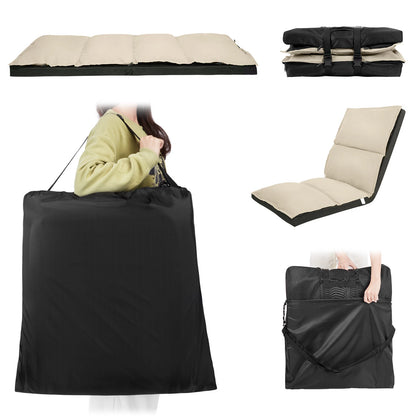 Foldable Camping Floor Lounge Padded Chair Couch For Outdoor Travel