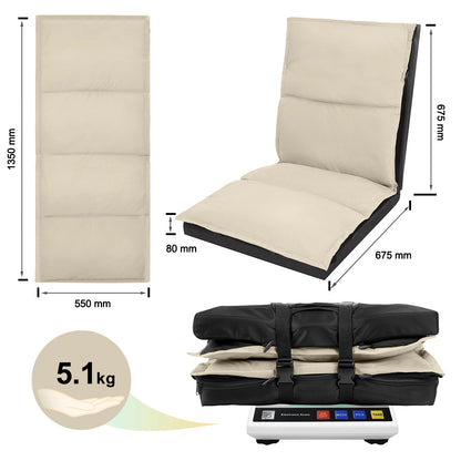 Foldable Camping Floor Lounge Padded Chair Couch For Outdoor Travel