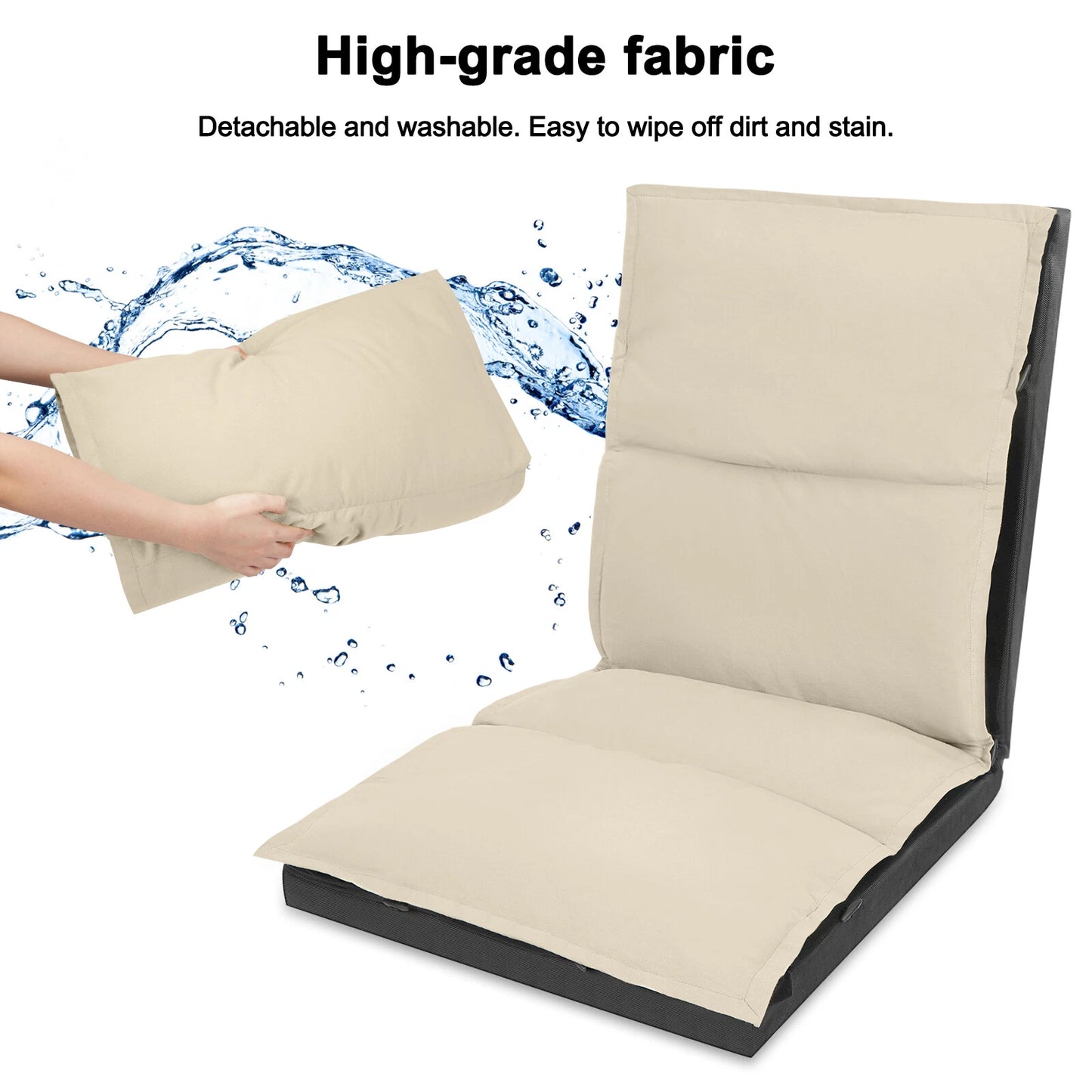 Foldable Camping Floor Lounge Padded Chair Couch For Outdoor Travel