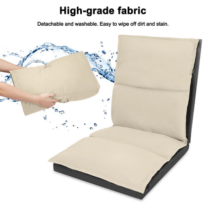 Foldable Camping Floor Lounge Padded Chair Couch For Outdoor Travel