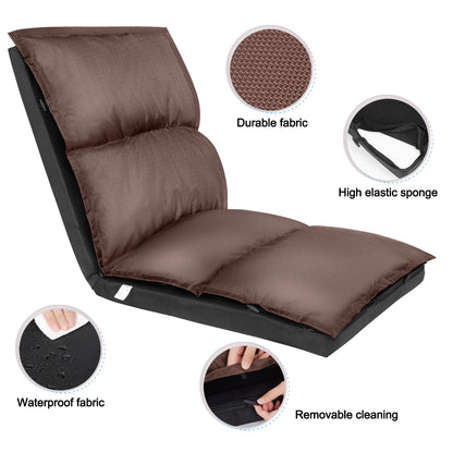 Foldable Camping Floor Lounge Padded Chair Couch For Outdoor Travel