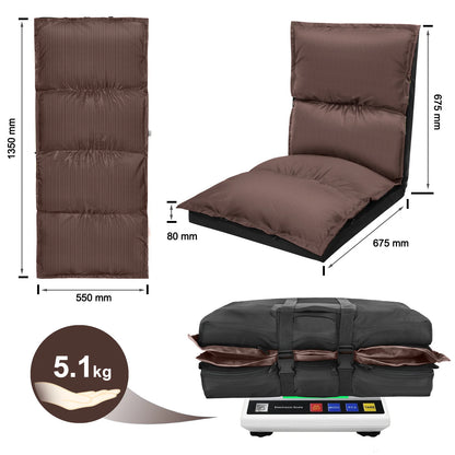 Foldable Camping Floor Lounge Padded Chair Couch For Outdoor Travel