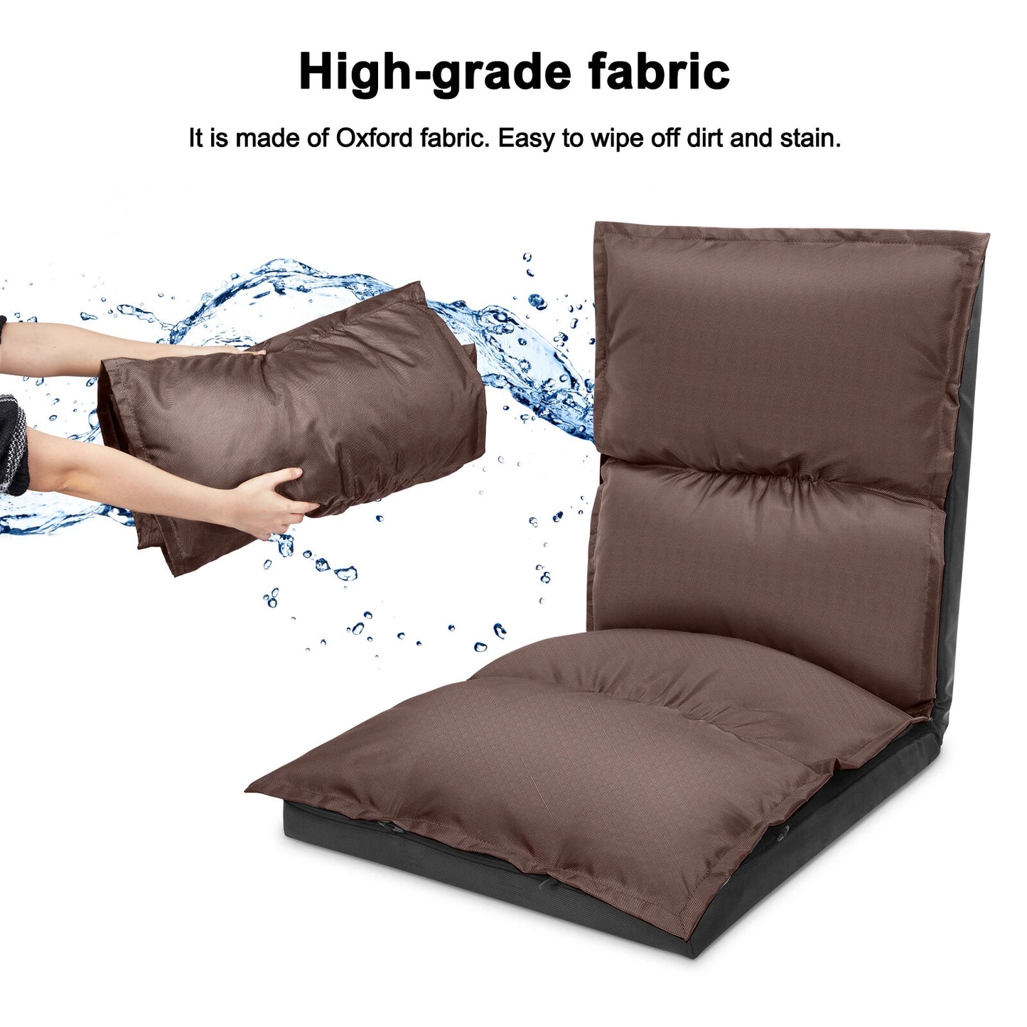Foldable Camping Floor Lounge Padded Chair Couch For Outdoor Travel