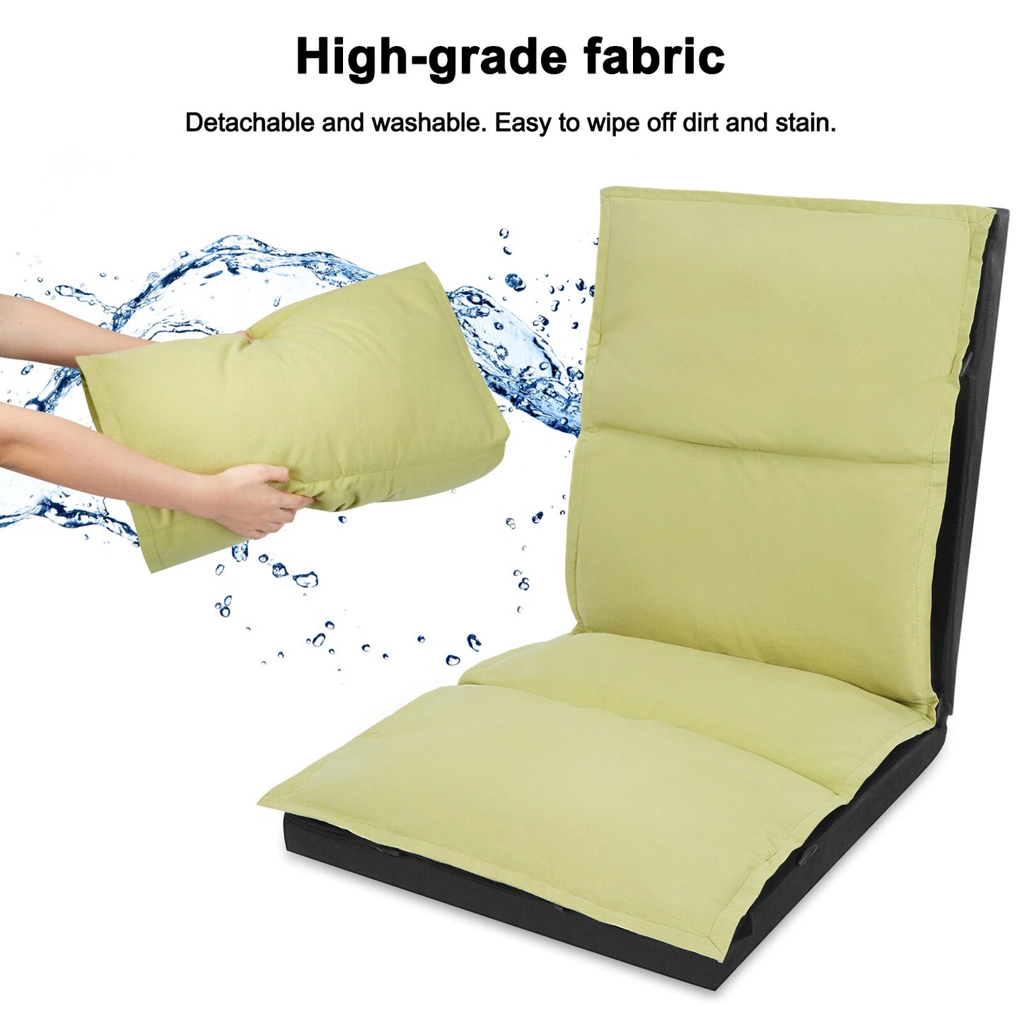Foldable Camping Floor Lounge Padded Chair Couch For Outdoor Travel